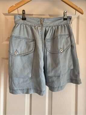 Diesel Denim Mini Skirt Womens Small Light Blue Full Zip Cargo Pockets High Rise
